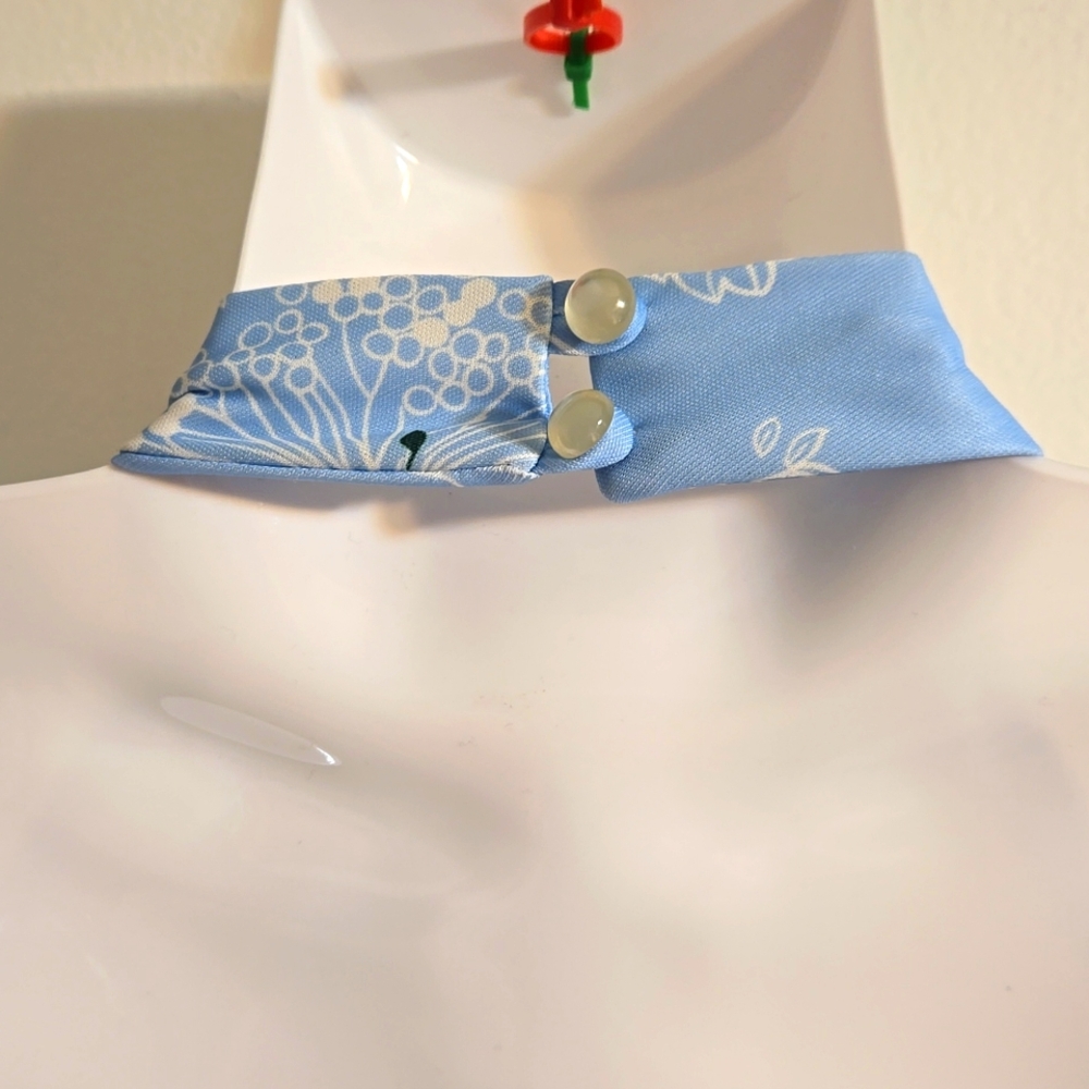 5) Vintage Maxi Dress Baby Blue Halter - Picture 5 of 8